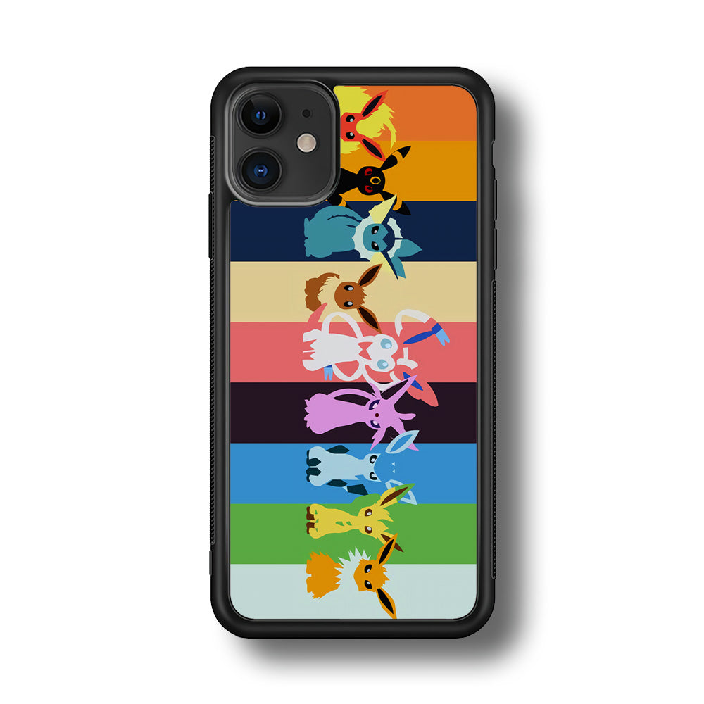 Cute Pokemon Evolutions iPhone 11 Case-Phone Case-Rubber Black (2D Case)-Altracase