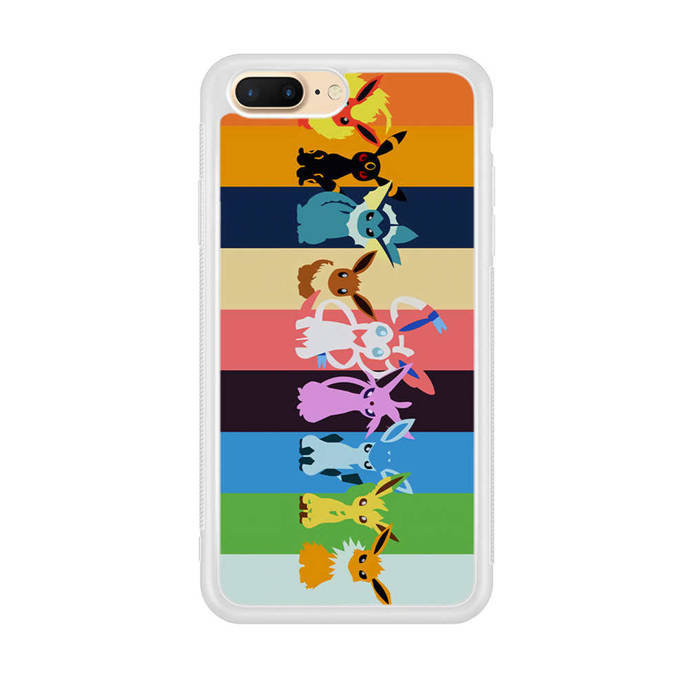 Cute Pokemon Evolutions iPhone 8 Plus Case-Phone Case-Rubber White (2D Case)-Altracase