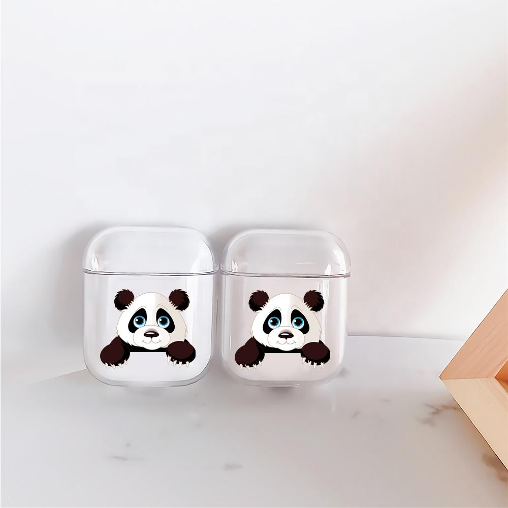 Cute Panda Hard Plastic Protective Clear Case Cover For Apple Airpods-AirPod Case-Altracase