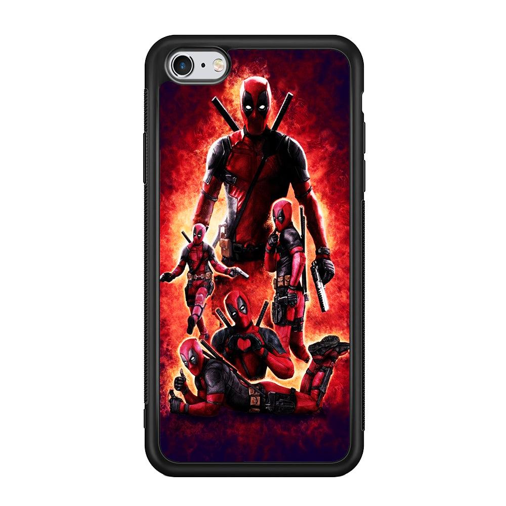 Deadpool On Fire iPhone 6 | 6s Case-Phone Case-Rubber Black (2D Case)-Altracase