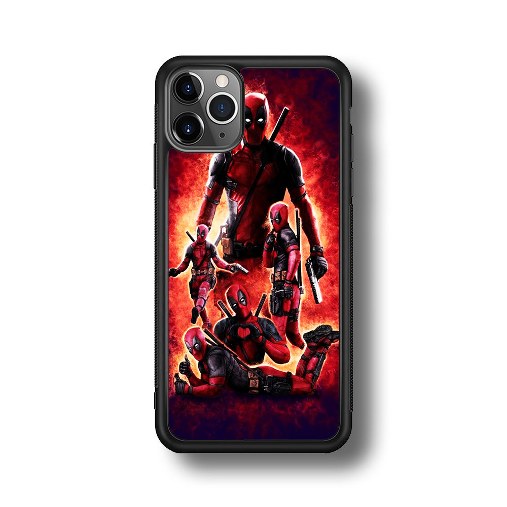 Deadpool On Fire iPhone 11 Pro Case-Phone Case-Rubber Black (2D Case)-Altracase