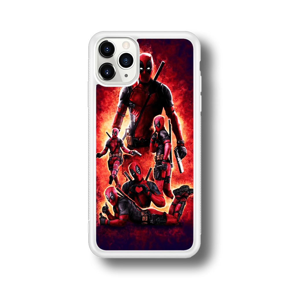 Deadpool On Fire iPhone 11 Pro Case-Phone Case-Rubber White (2D Case)-Altracase