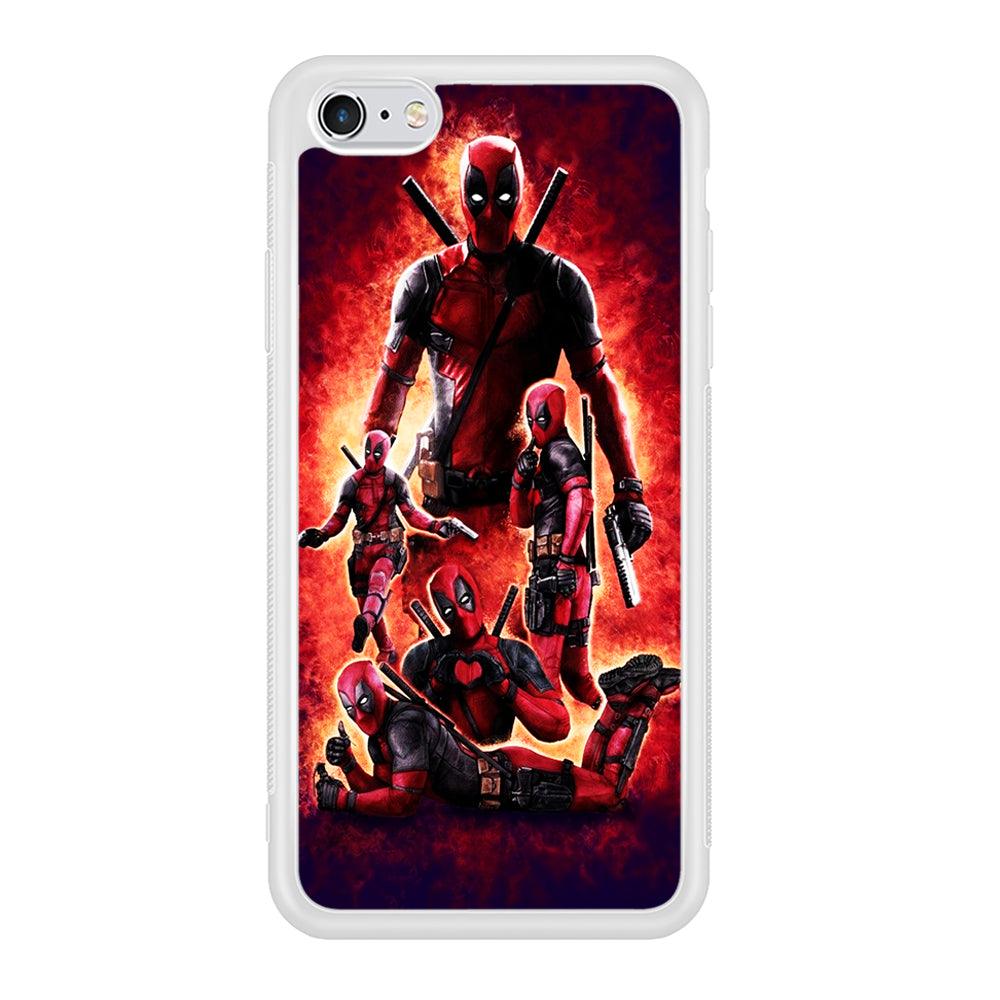 Deadpool On Fire iPhone 6 | 6s Case-Phone Case-Rubber White (2D Case)-Altracase