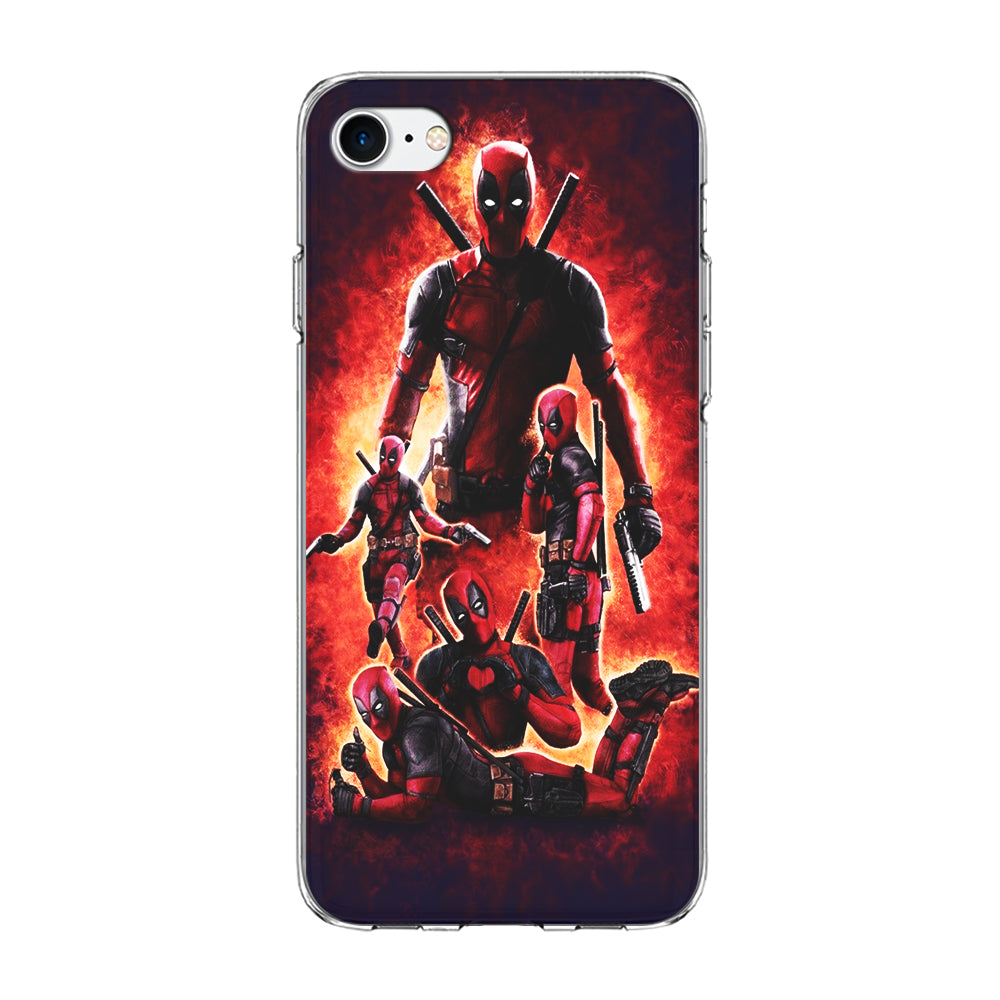 Deadpool On Fire iPhone 7 Case-Phone Case-Clear Soft Case-Altracase