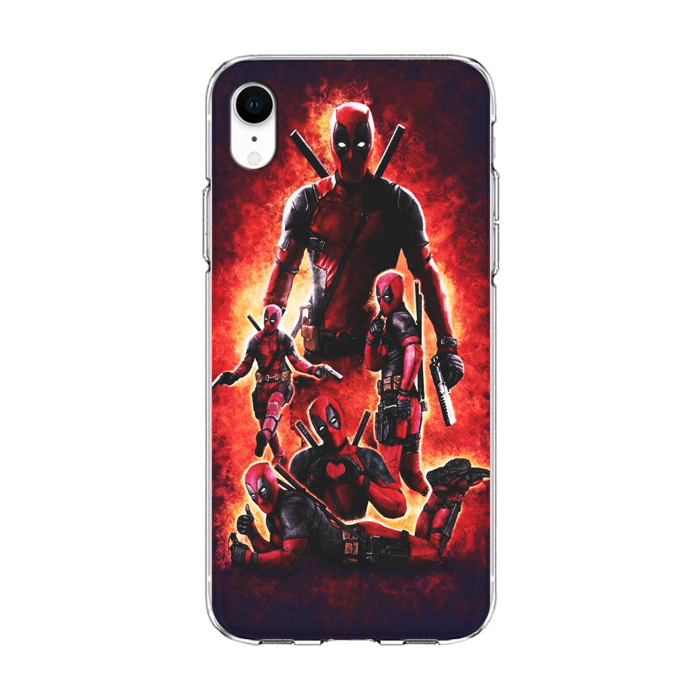 Deadpool On Fire iPhone XR Case-Phone Case-Clear Soft Case-Altracase