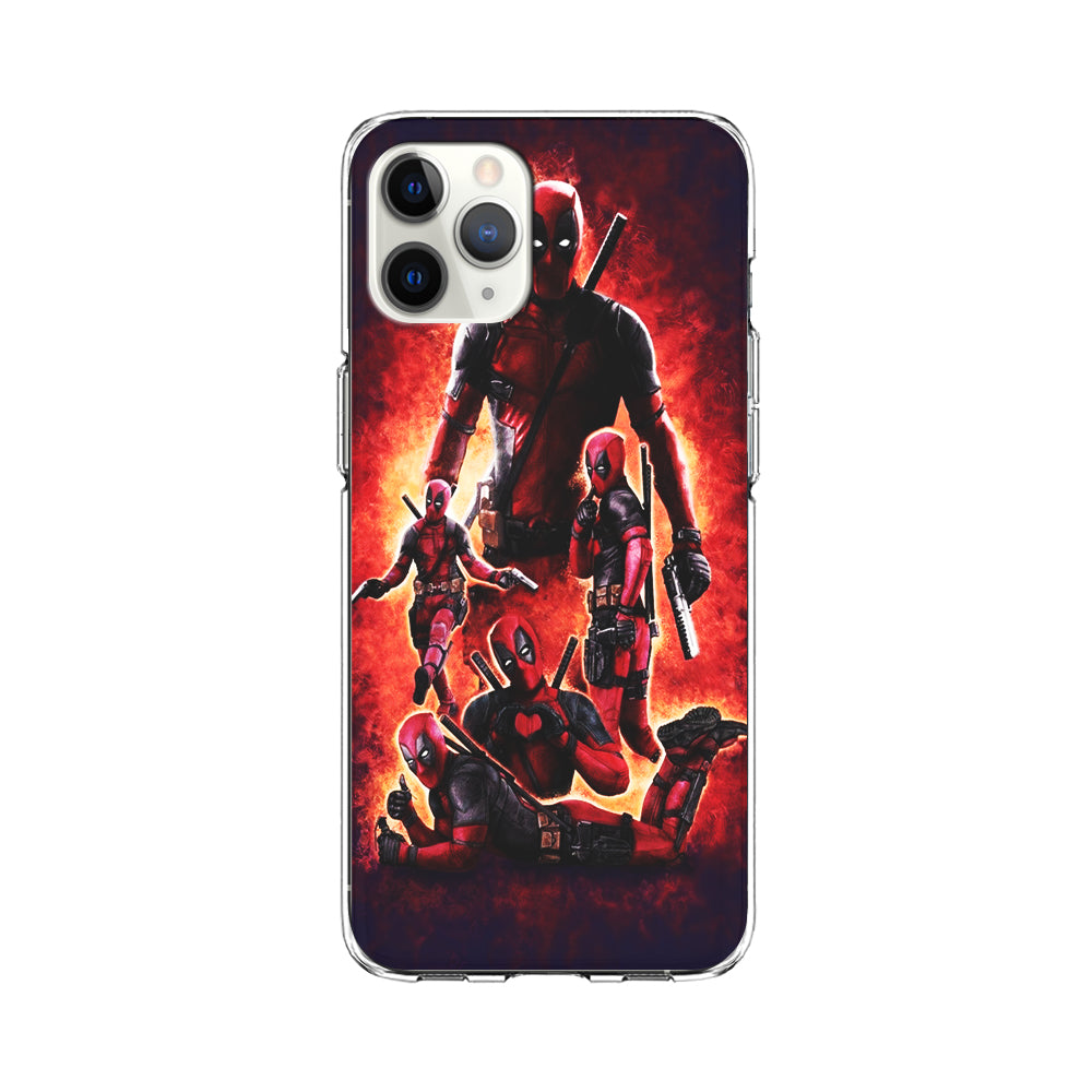 Deadpool On Fire iPhone 11 Pro Case-Phone Case-Clear Soft Case-Altracase