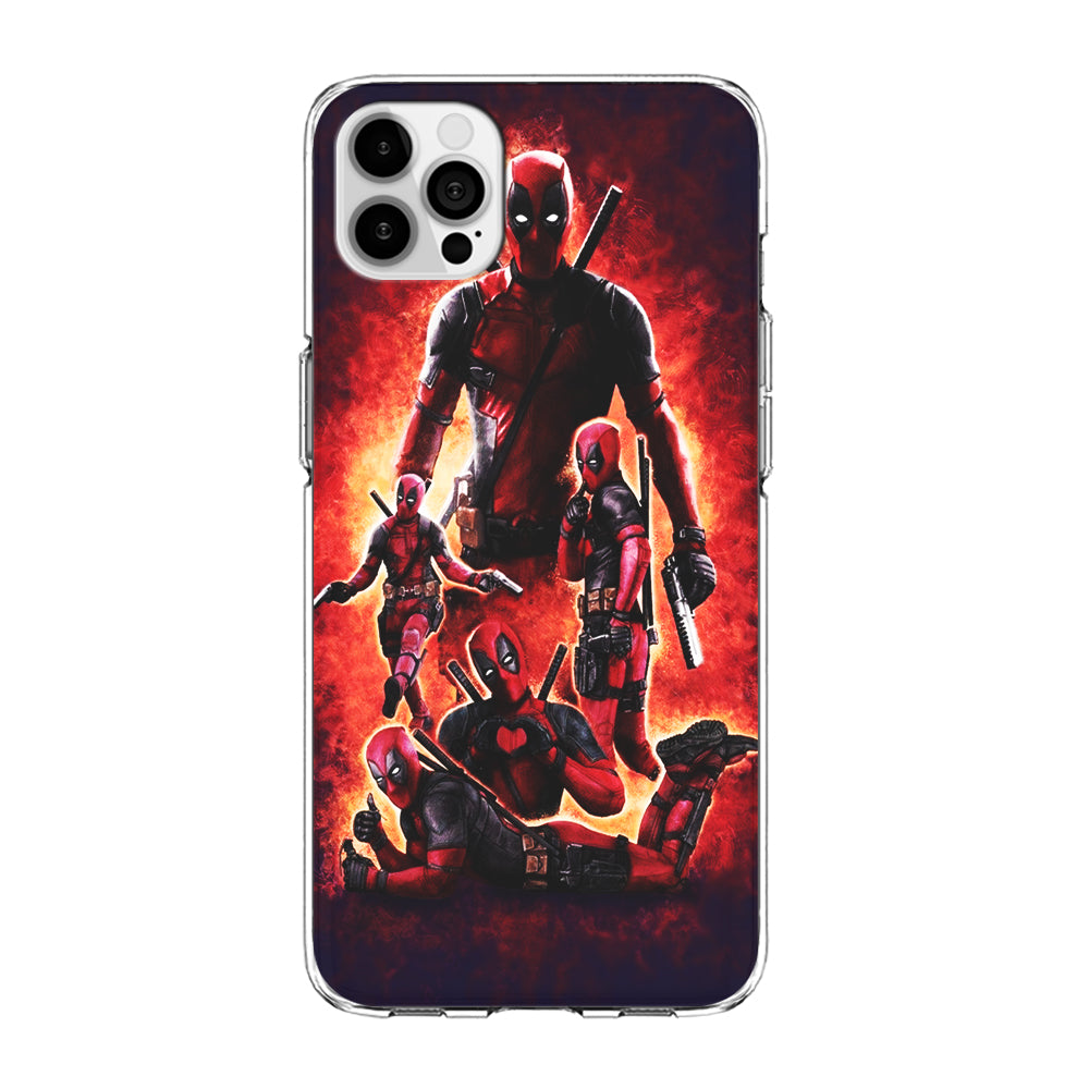 Deadpool On Fire iPhone 15 Pro Case-Phone Case-Clear Soft Case-Altracase