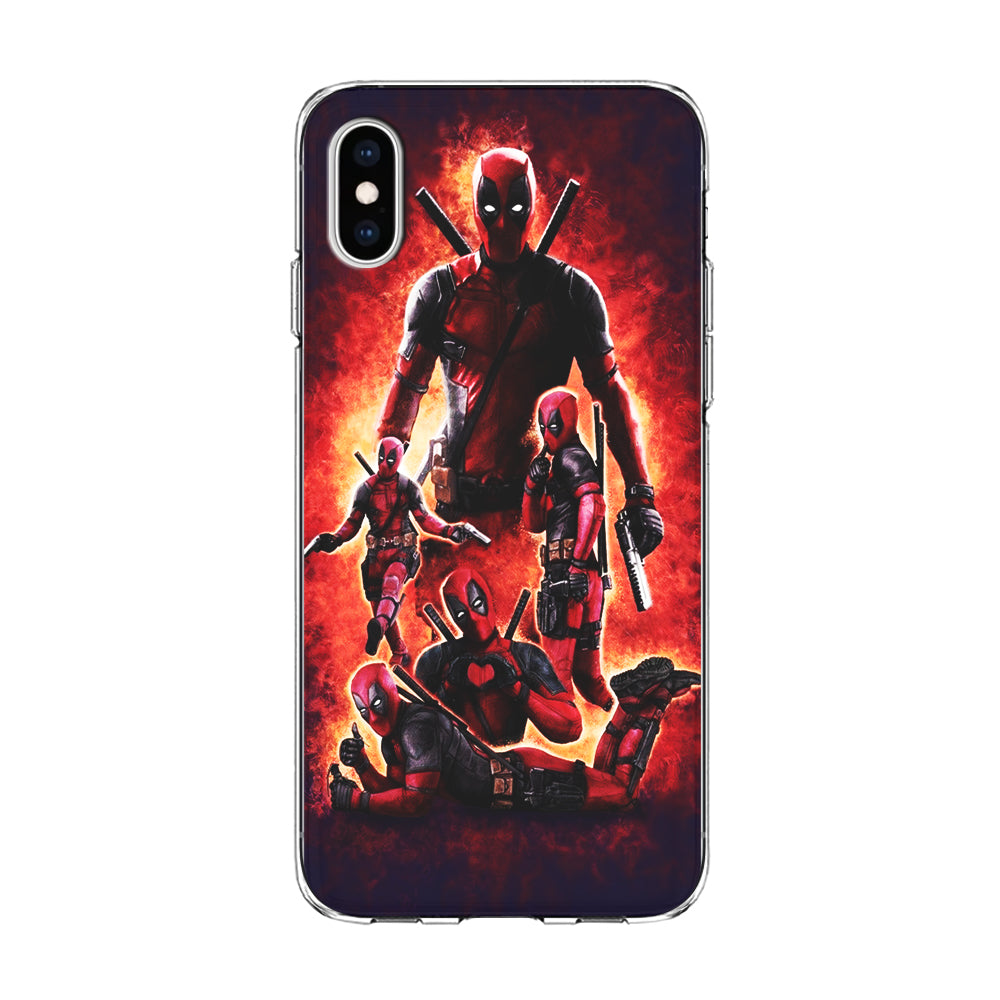 Deadpool On Fire iPhone Xs Case-Phone Case-Clear Soft Case-Altracase