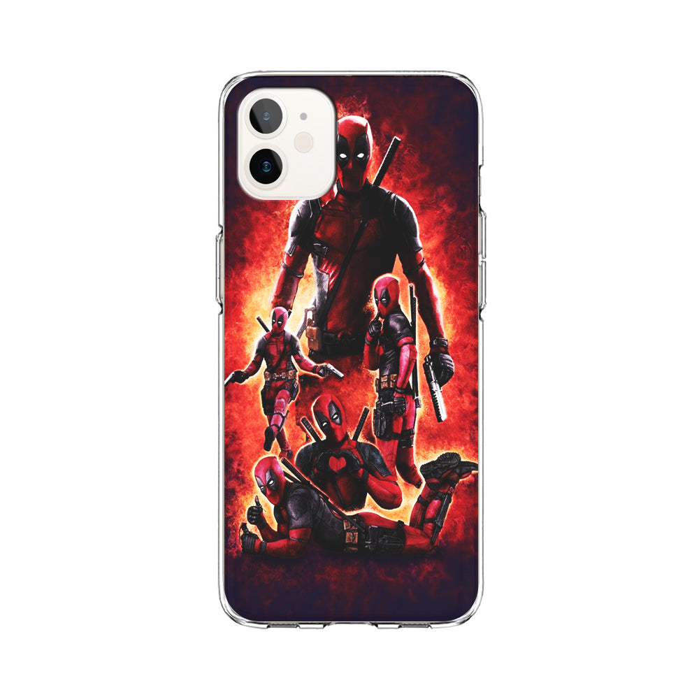 Deadpool On Fire iPhone 12 Case-Phone Case-Clear Soft Case-Altracase