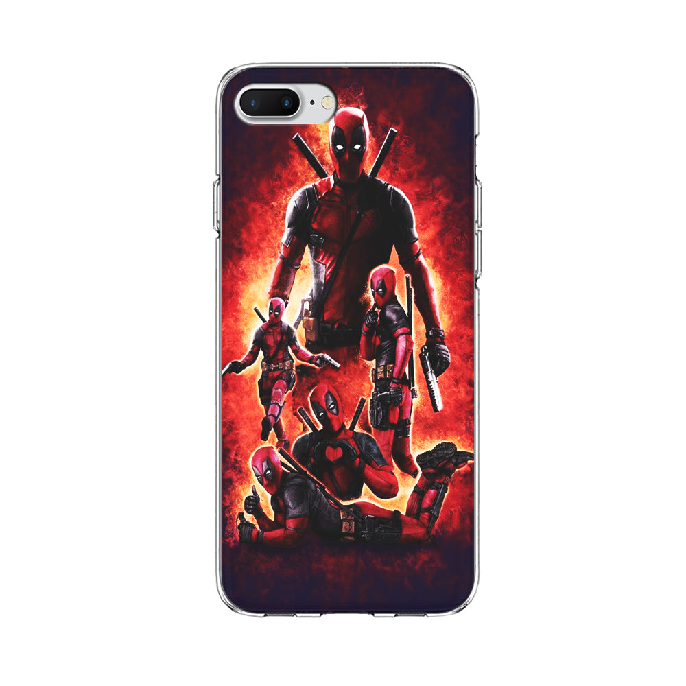 Deadpool On Fire iPhone 7 Plus Case-Phone Case-Clear Soft Case-Altracase