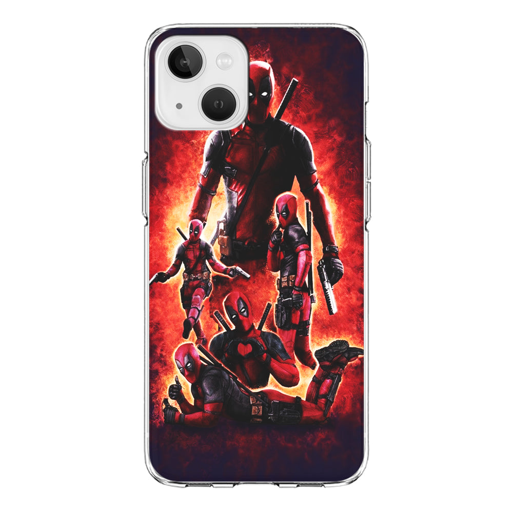 Deadpool On Fire iPhone 13 Mini Case-Phone Case-Clear Soft Case-Altracase