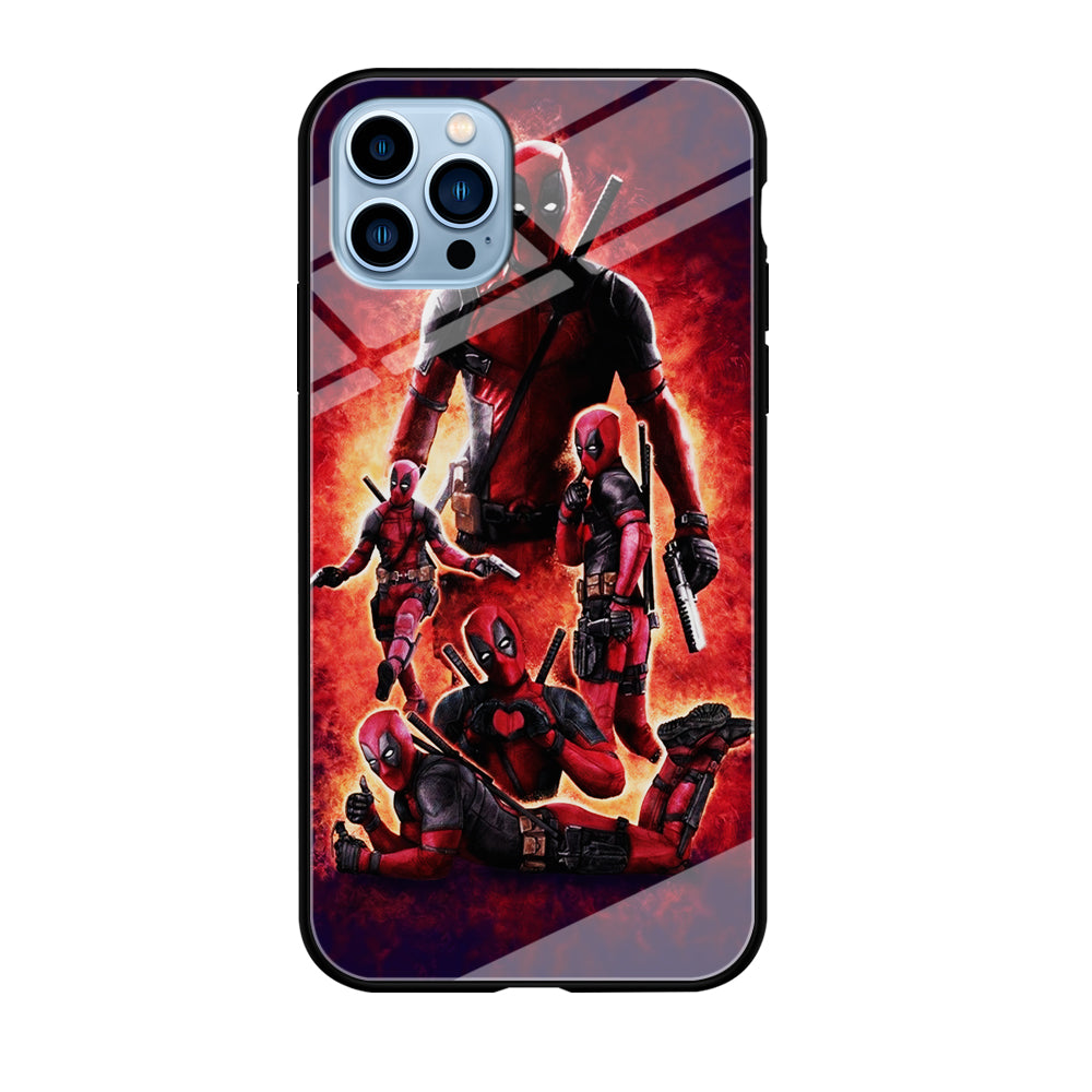 Deadpool On Fire iPhone 12 Pro Max Case-Phone Case-Tempered Glass Case-Altracase