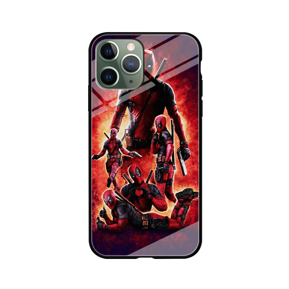 Deadpool On Fire iPhone 11 Pro Case-Phone Case-Tempered Glass Case-Altracase