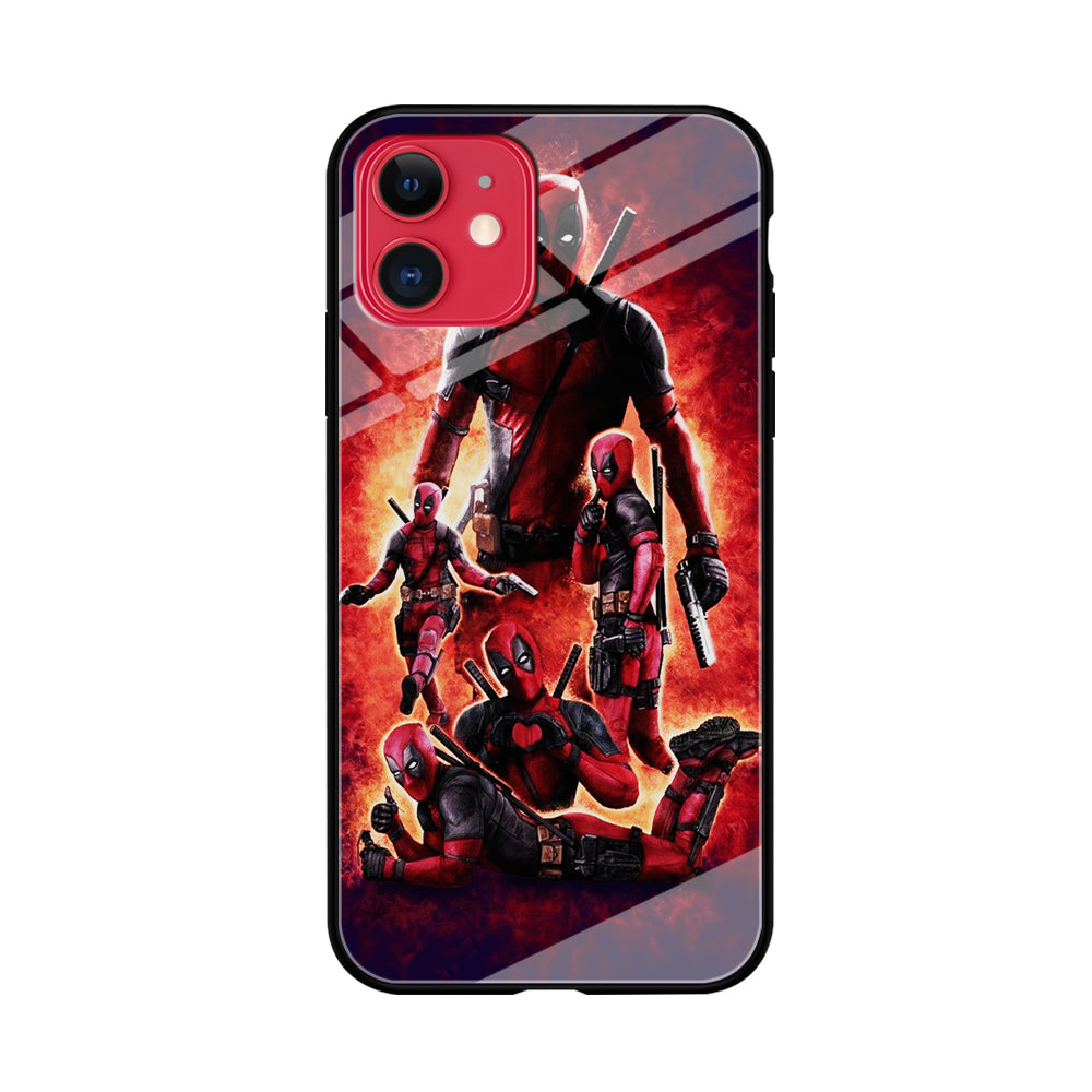 Deadpool On Fire iPhone 11 Case-Phone Case-Tempered Glass Case-Altracase