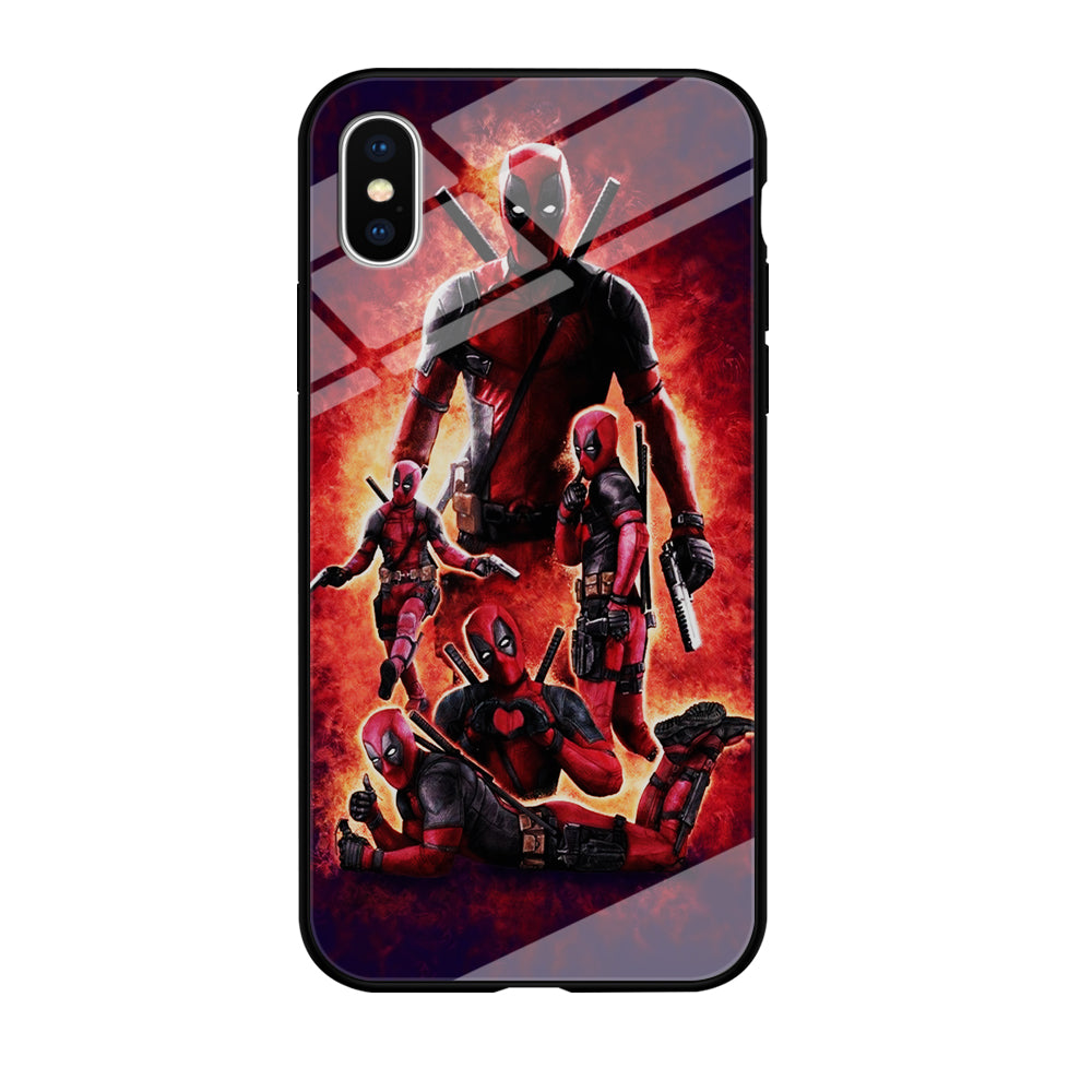 Deadpool On Fire iPhone X Case-Phone Case-Tempered Glass Case-Altracase