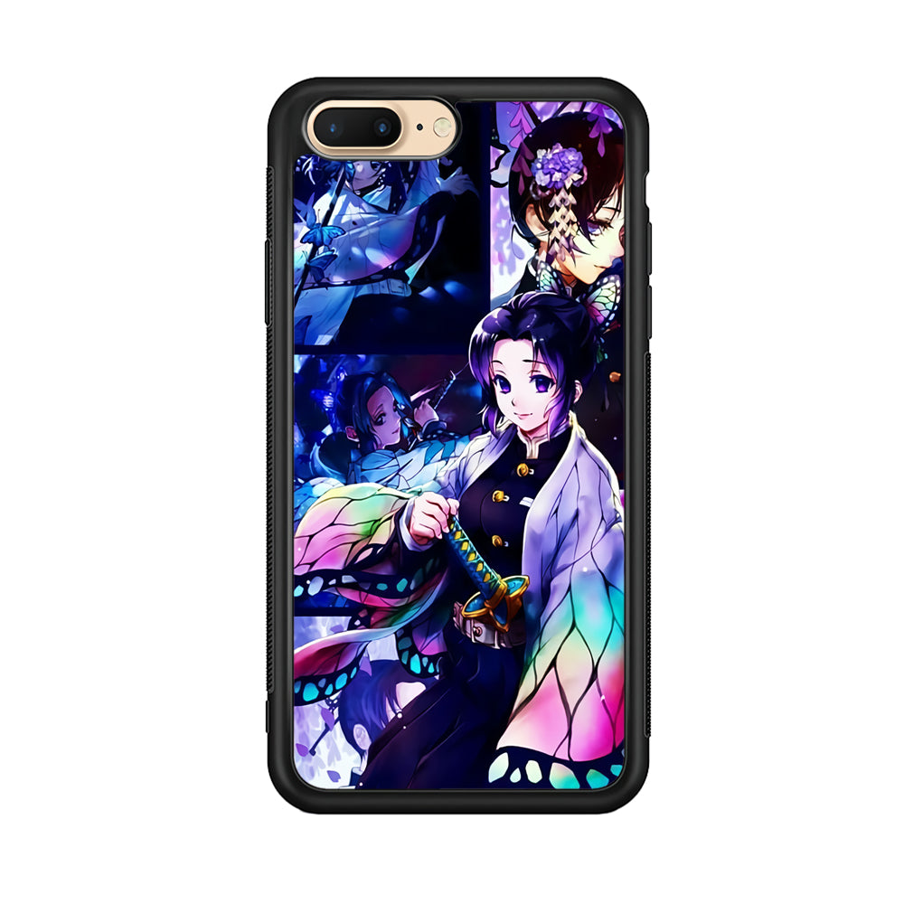 Demon Slayer Nezuko Aesthetic iPhone 7 Plus Case-Phone Case-Rubber Black (2D Case)-Altracase