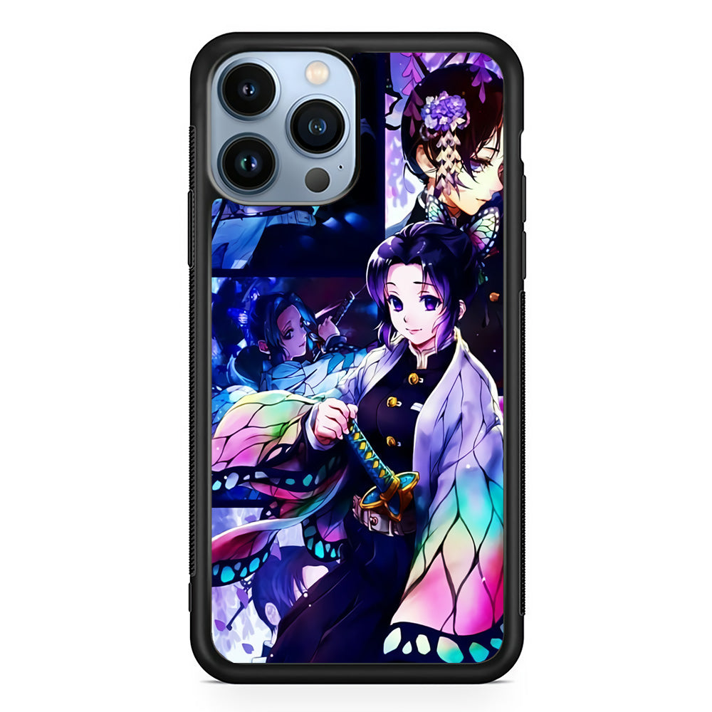 Demon Slayer Nezuko Aesthetic iPhone 15 Pro Max Case-Phone Case-Rubber Black (2D Case)-Altracase