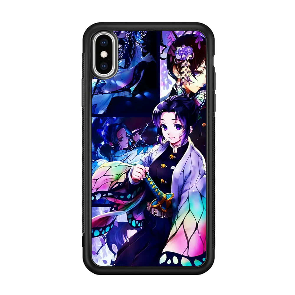 Demon Slayer Nezuko Aesthetic iPhone Xs Case-Phone Case-Rubber Black (2D Case)-Altracase