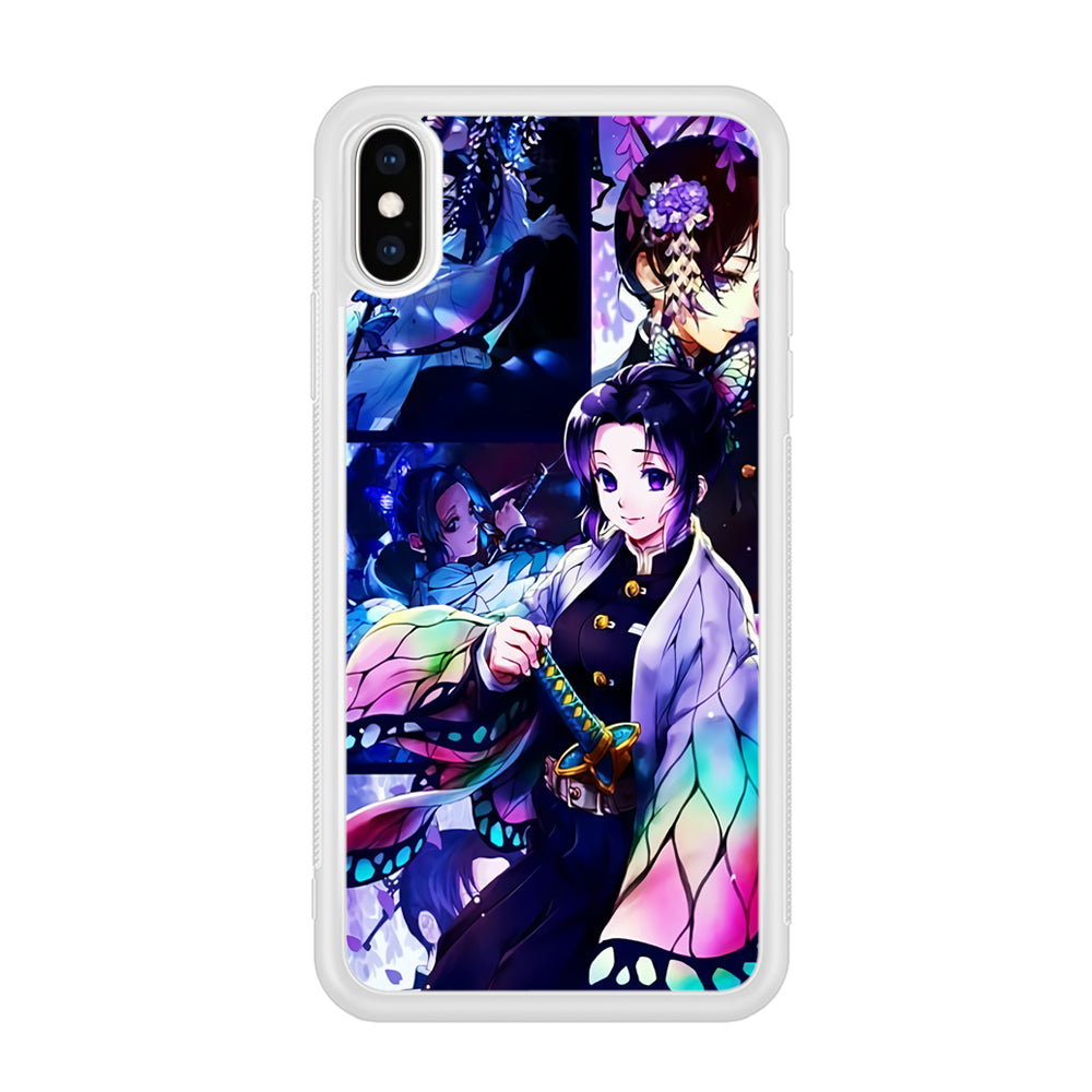 Demon Slayer Nezuko Aesthetic iPhone Xs Case-Phone Case-Rubber White (2D Case)-Altracase