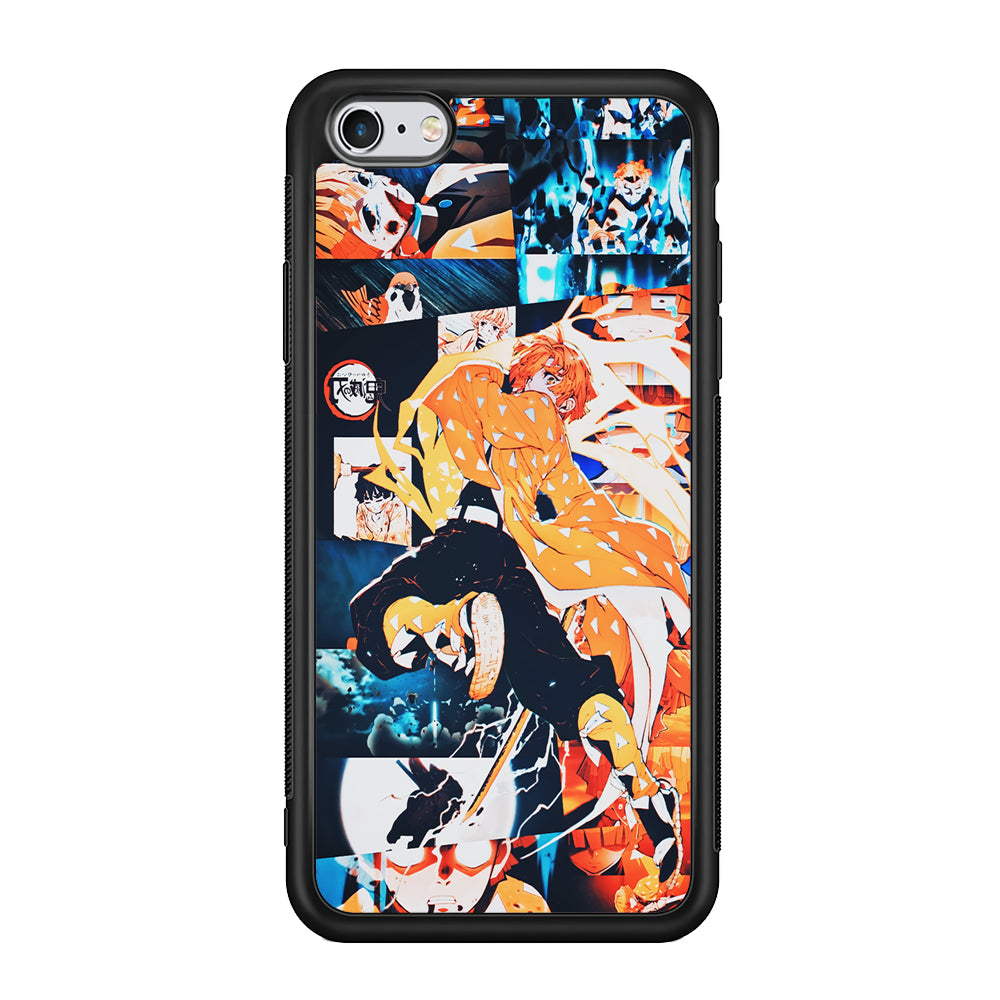Demon Slayer Zenitsu Aesthetic iPhone 6 Plus | 6s Plus Case-Phone Case-Rubber Black (2D Case)-Altracase