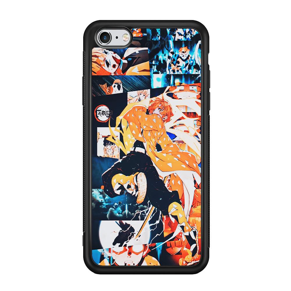 Demon Slayer Zenitsu Aesthetic iPhone 6 | 6s Case-Phone Case-Rubber Black (2D Case)-Altracase