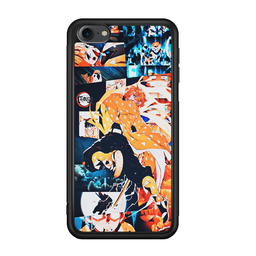 Demon Slayer Zenitsu Aesthetic iPod Touch 6 Case-Phone Case-Rubber Black (2D Case)-Altracase