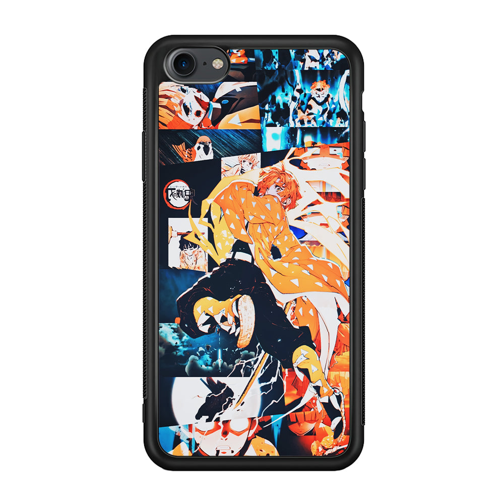 Demon Slayer Zenitsu Aesthetic iPhone 7 Case-Phone Case-Rubber Black (2D Case)-Altracase