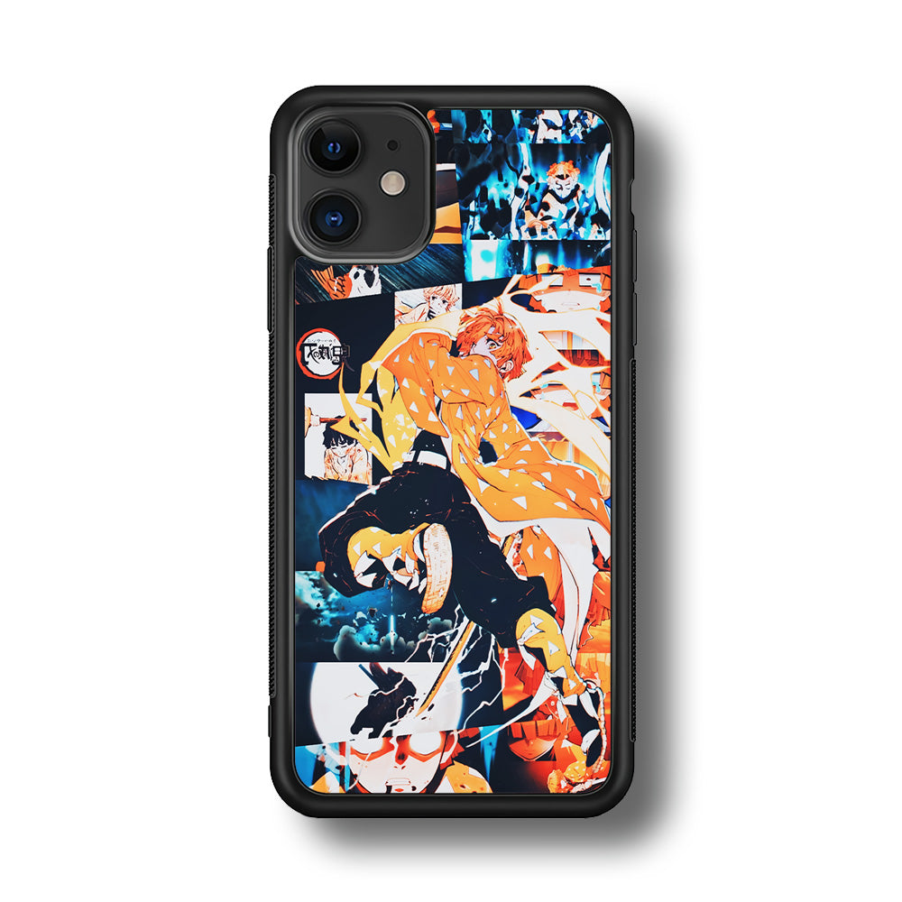 Demon Slayer Zenitsu Aesthetic iPhone 11 Case-Phone Case-Rubber Black (2D Case)-Altracase