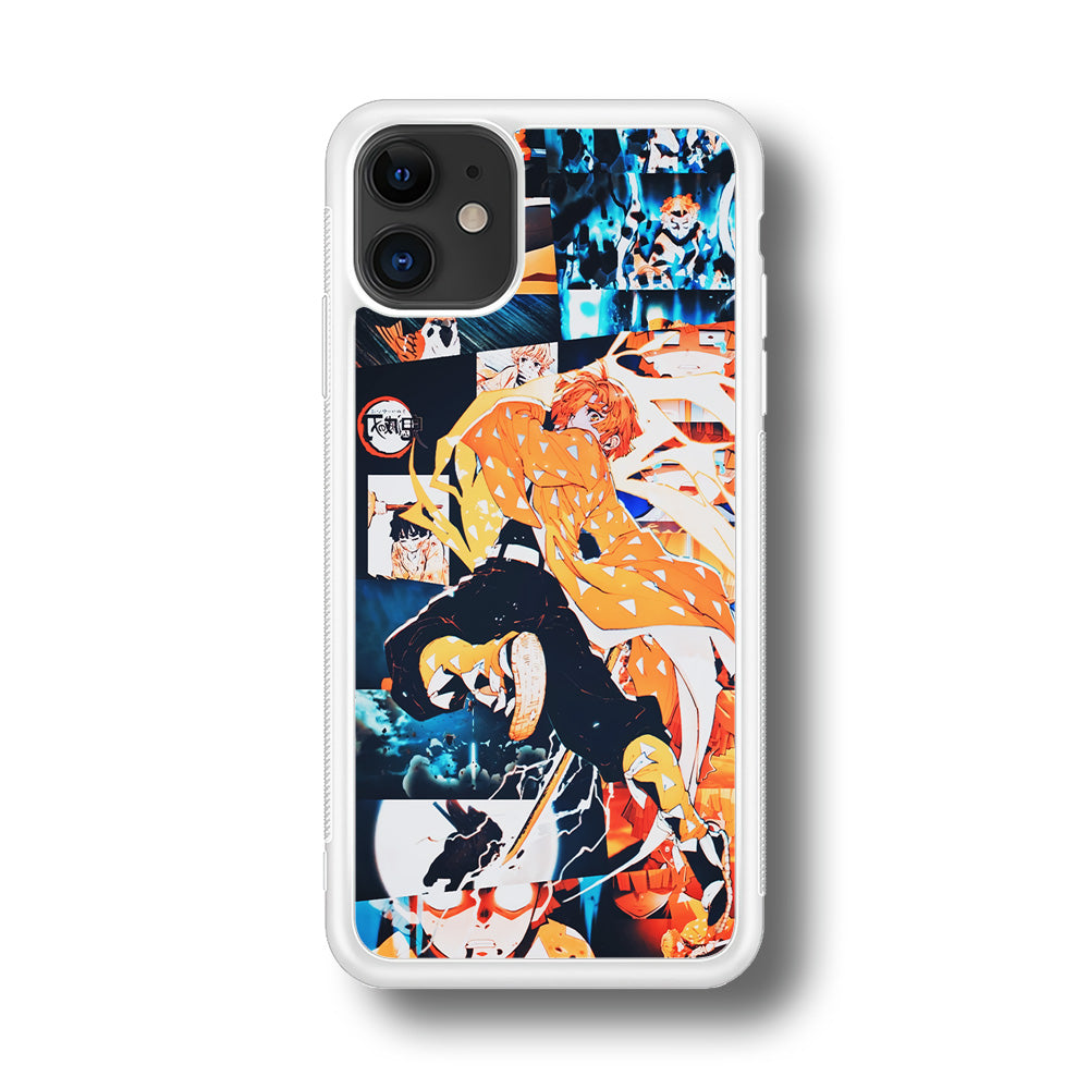 Demon Slayer Zenitsu Aesthetic iPhone 11 Case-Phone Case-Rubber White (2D Case)-Altracase