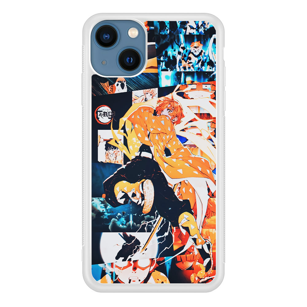Demon Slayer Zenitsu Aesthetic iPhone 13 Case-Phone Case-Rubber White (2D Case)-Altracase