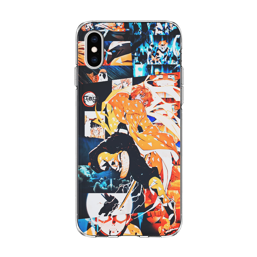Demon Slayer Zenitsu Aesthetic iPhone Xs Case-Phone Case-Clear Soft Case-Altracase