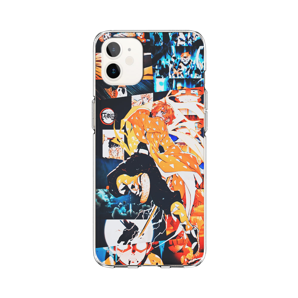 Demon Slayer Zenitsu Aesthetic iPhone 12 Case-Phone Case-Clear Soft Case-Altracase