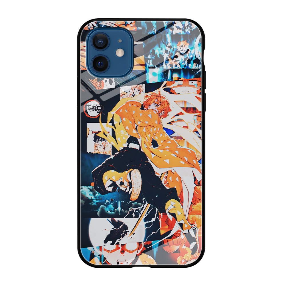 Demon Slayer Zenitsu Aesthetic iPhone 12 Case-Phone Case-Tempered Glass Case-Altracase