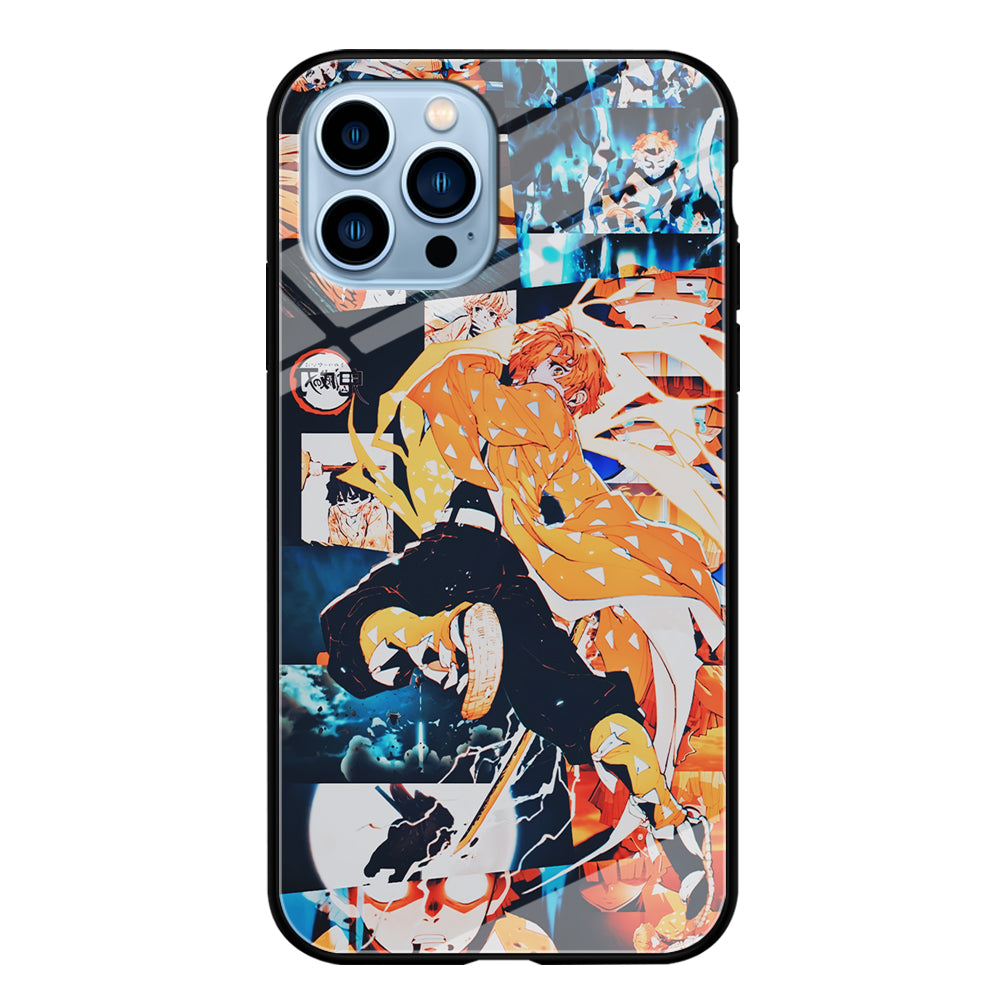 Demon Slayer Zenitsu Aesthetic iPhone 15 Pro Max Case-Phone Case-Tempered Glass Case-Altracase