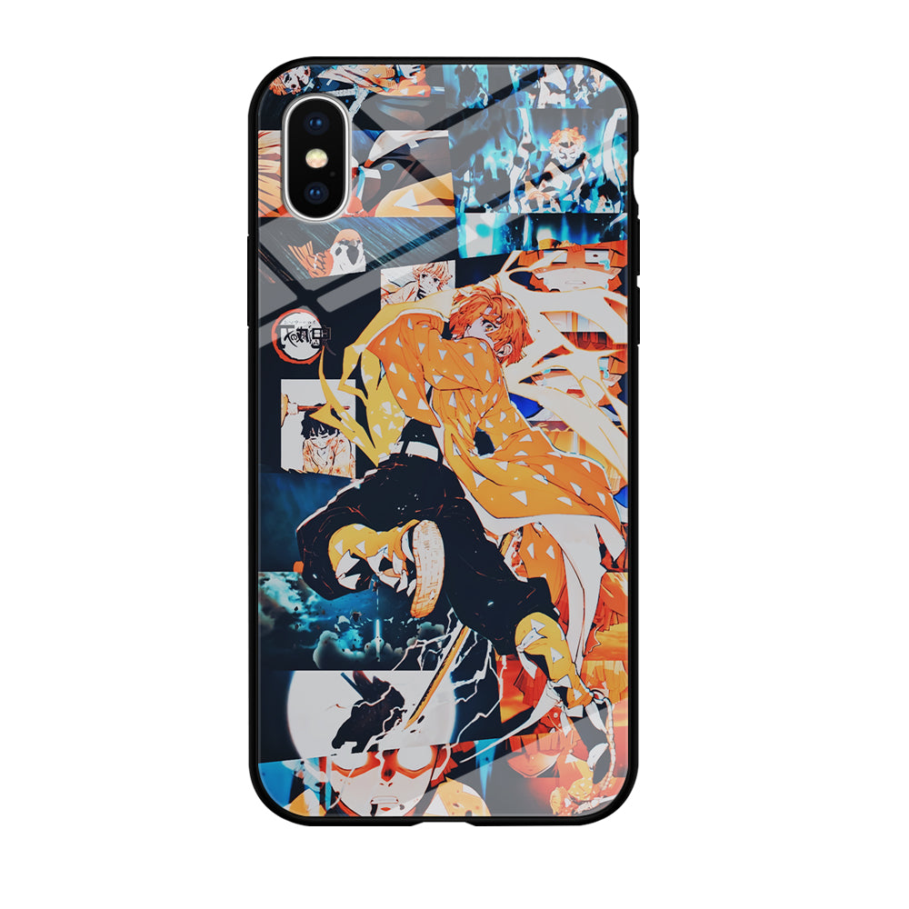 Demon Slayer Zenitsu Aesthetic iPhone Xs Case-Phone Case-Tempered Glass Case-Altracase