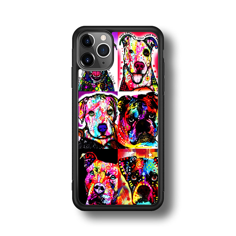 Dog Colorful Art Collage iPhone 11 Pro Case-Phone Case-Rubber Black (2D Case)-Altracase