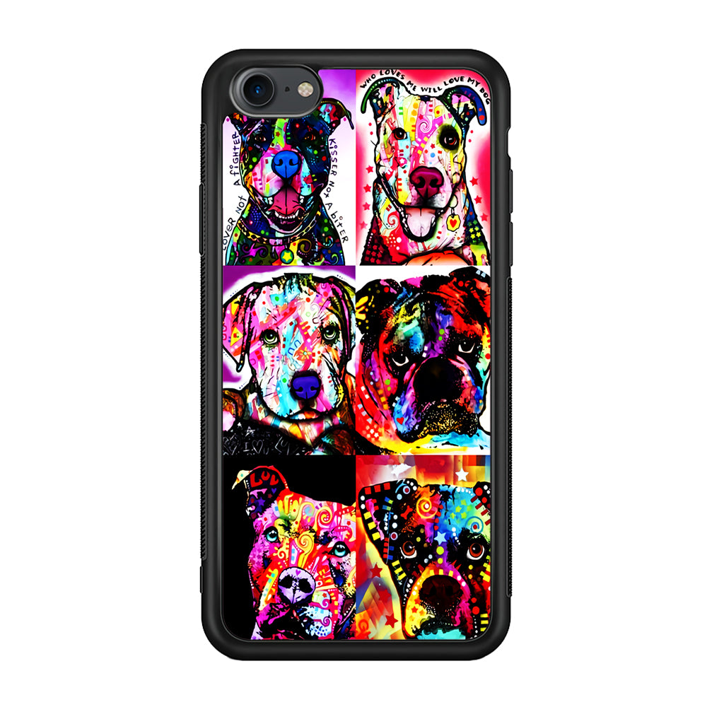 Dog Colorful Art Collage iPhone 7 Case-Phone Case-Rubber Black (2D Case)-Altracase