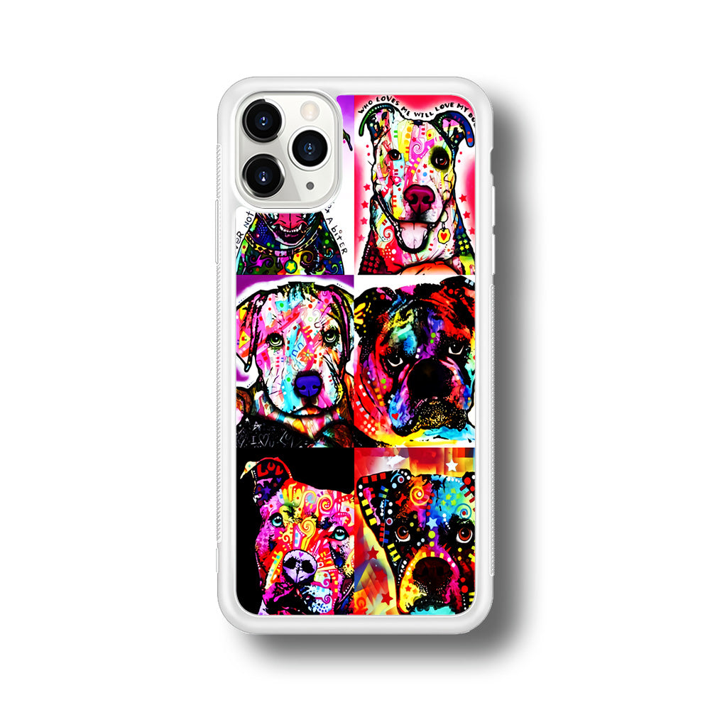 Dog Colorful Art Collage iPhone 11 Pro Case-Phone Case-Rubber White (2D Case)-Altracase