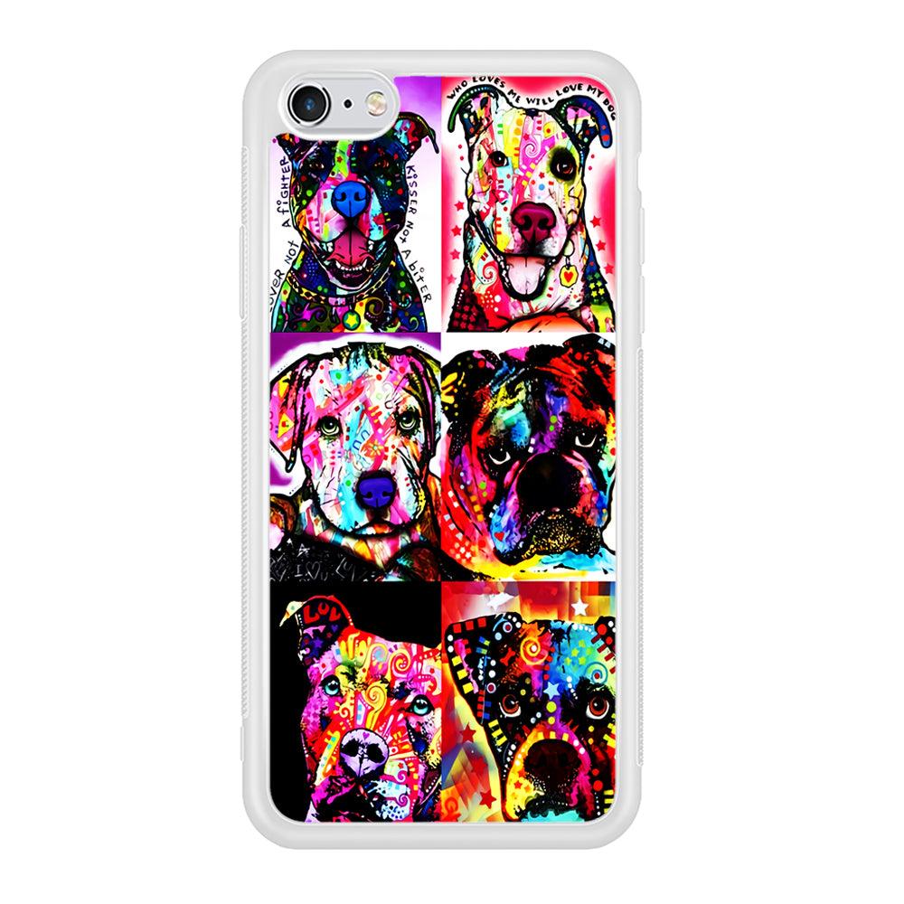 Dog Colorful Art Collage iPhone 6 | 6s Case-Phone Case-Rubber White (2D Case)-Altracase