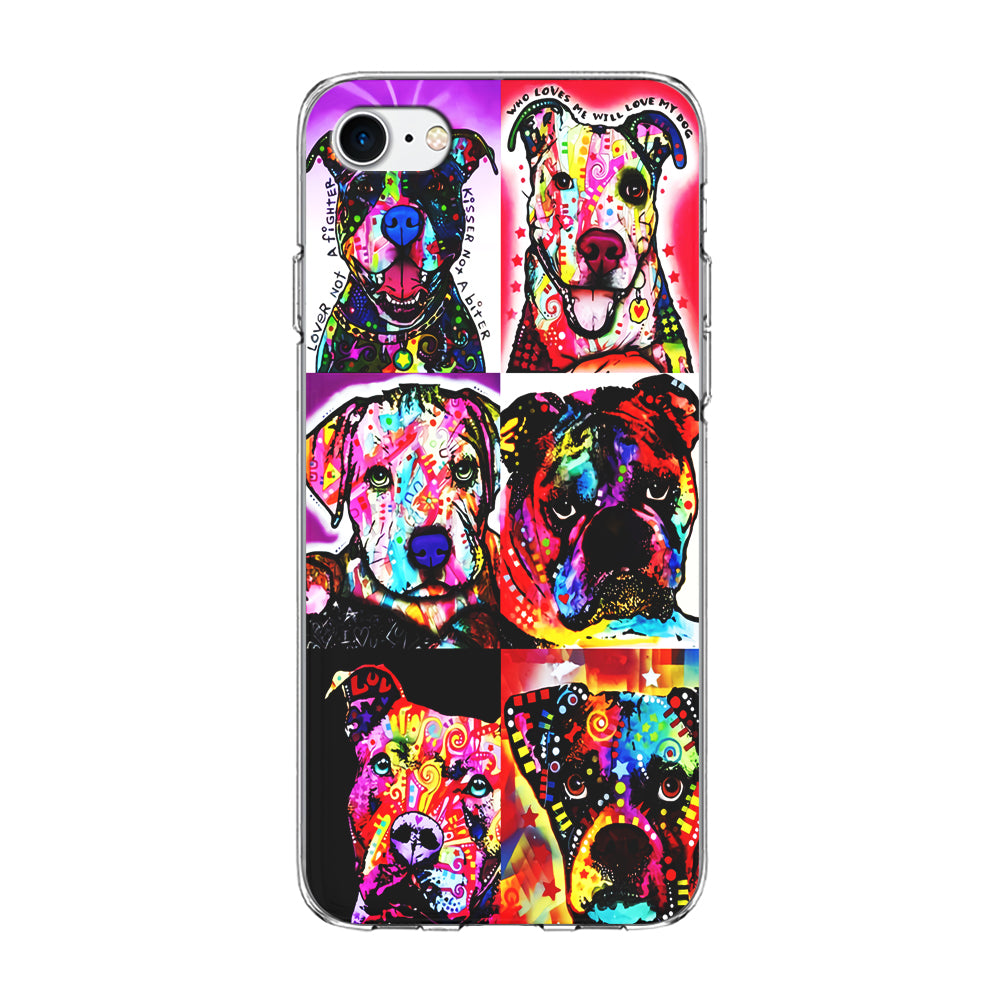 Dog Colorful Art Collage iPhone 7 Case-Phone Case-Clear Soft Case-Altracase