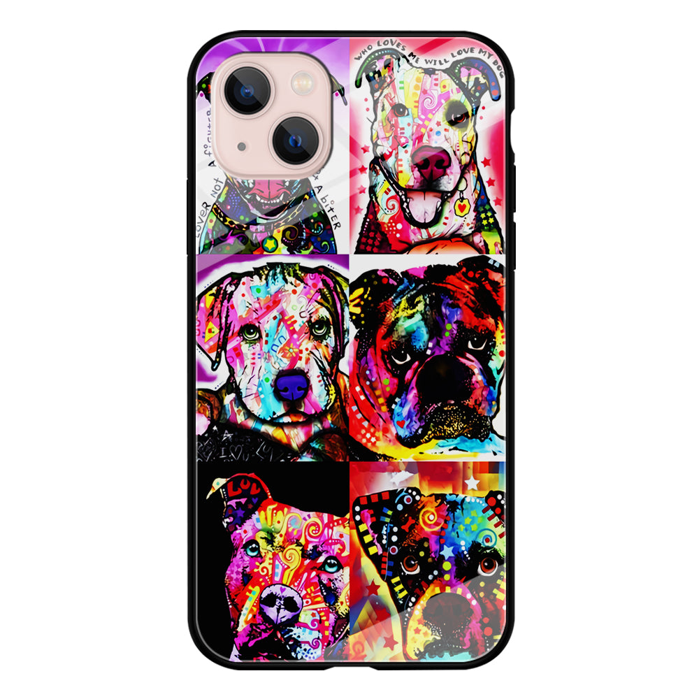 Dog Colorful Art Collage iPhone 13 Mini Case-Phone Case-Tempered Glass Case-Altracase