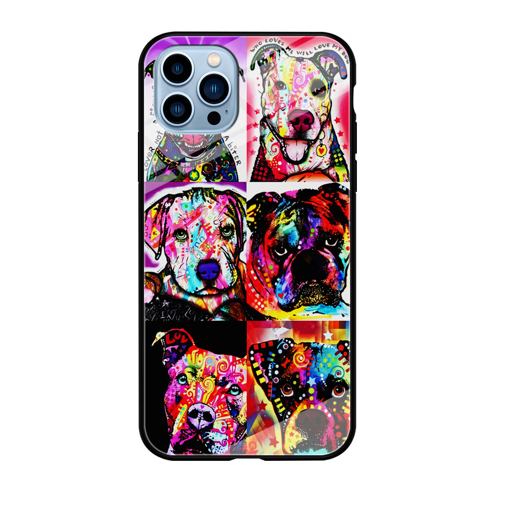 Dog Colorful Art Collage iPhone 12 Pro Max Case-Phone Case-Tempered Glass Case-Altracase
