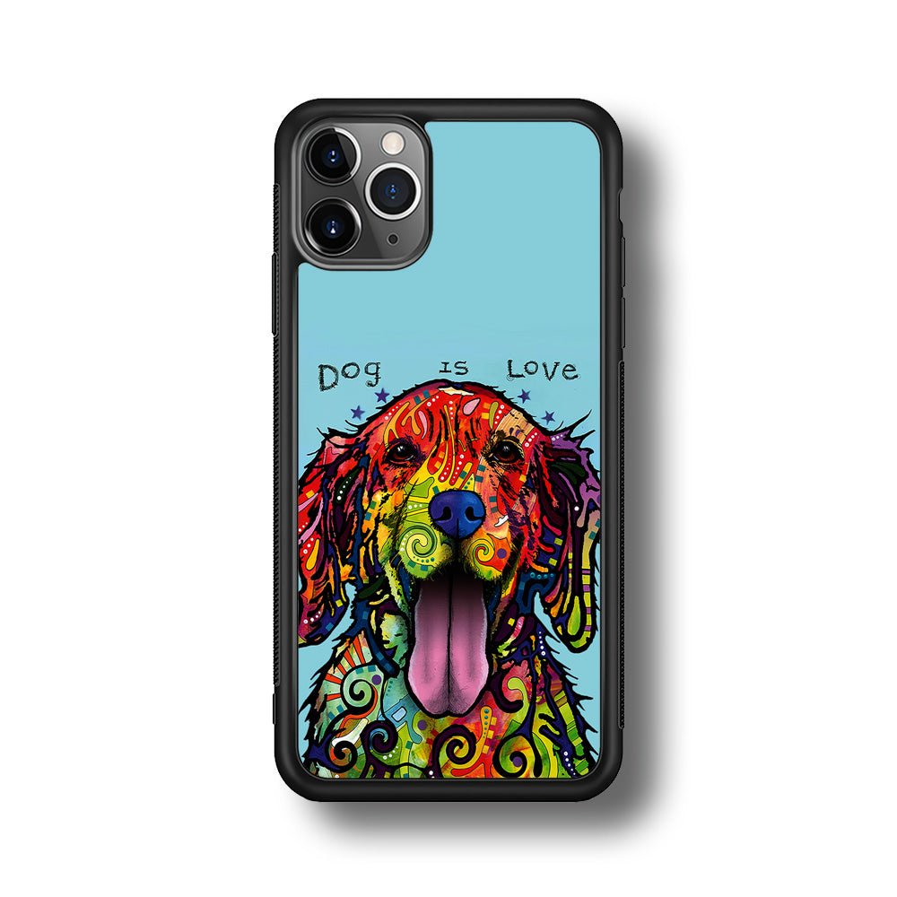 Dog is Love Painting Art iPhone 11 Pro Max Case-Phone Case-Rubber Black (2D Case)-Altracase