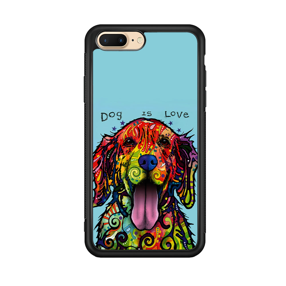 Dog is Love Painting Art iPhone 8 Plus Case-Phone Case-Rubber Black (2D Case)-Altracase