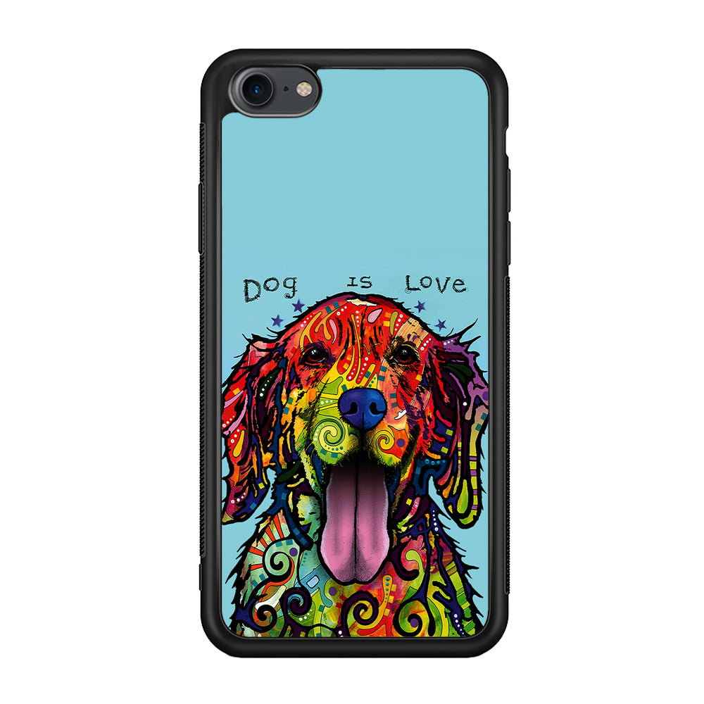 Dog is Love Painting Art iPhone 7 Case-Phone Case-Rubber Black (2D Case)-Altracase