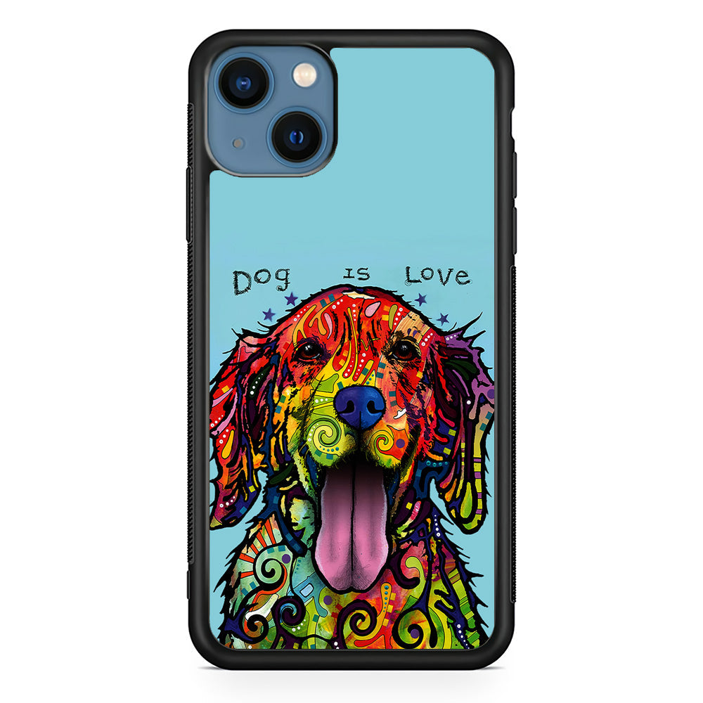 Dog is Love Painting Art iPhone 13 Case-Phone Case-Rubber Black (2D Case)-Altracase