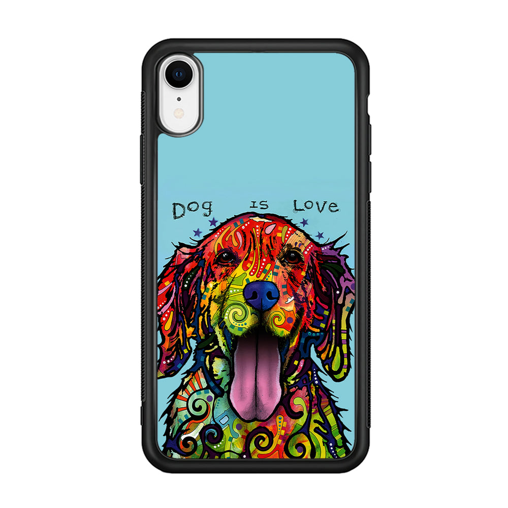 Dog is Love Painting Art iPhone XR Case-Phone Case-Rubber Black (2D Case)-Altracase