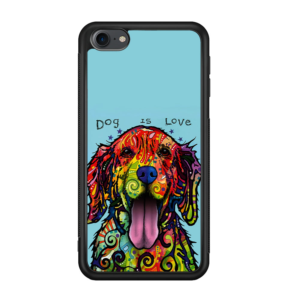 Dog is Love Painting Art iPod Touch 6 Case-Phone Case-Rubber Black (2D Case)-Altracase
