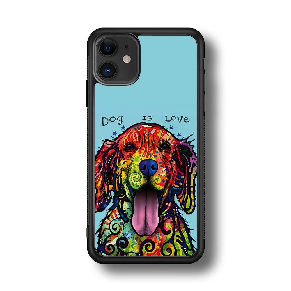 Dog is Love Painting Art iPhone 11 Case-Phone Case-Rubber Black (2D Case)-Altracase
