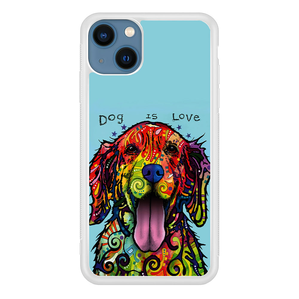 Dog is Love Painting Art iPhone 13 Case-Phone Case-Rubber White (2D Case)-Altracase